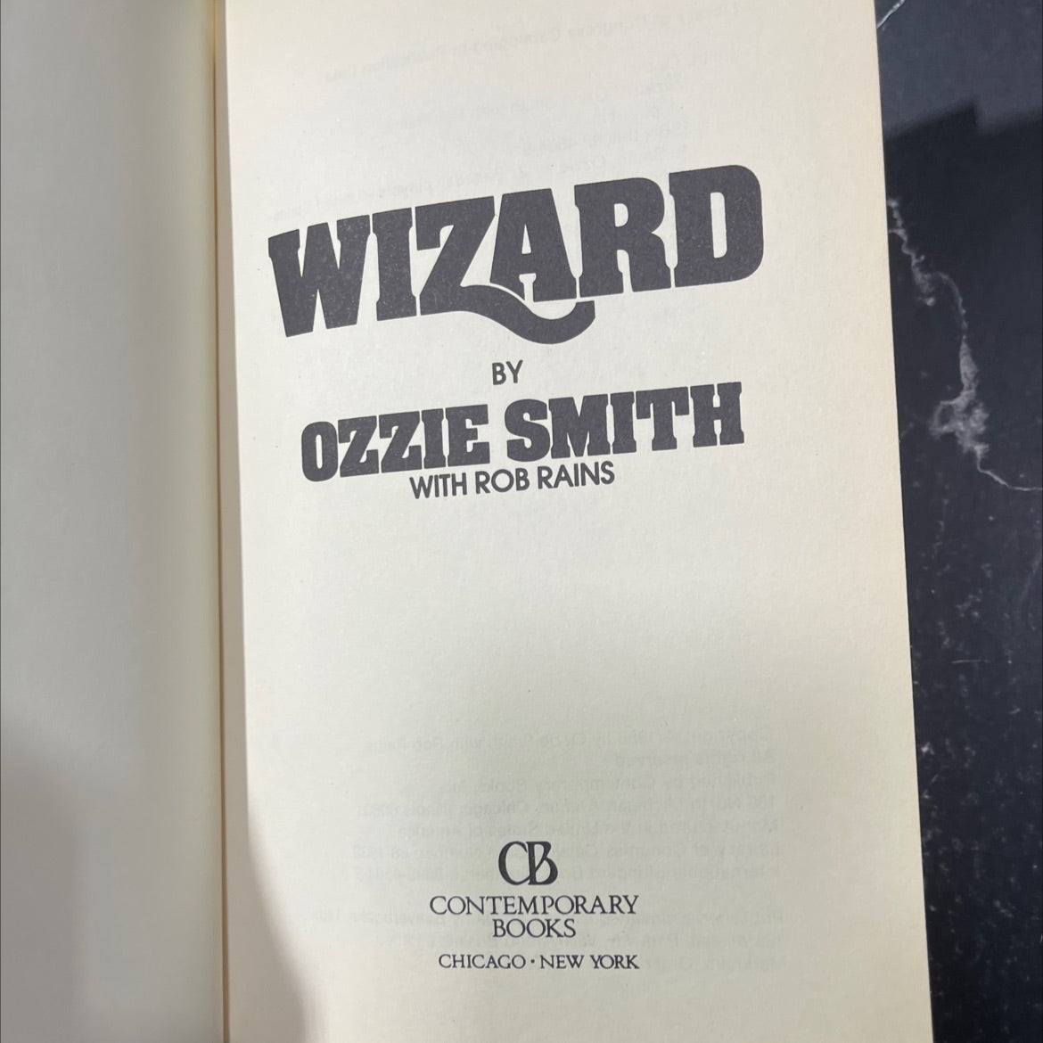 wizard book, by Ozzie Smith, 1988 Hardcover image 2