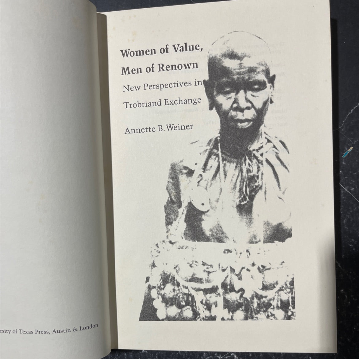 women of value, men of renown book, by Annette B. Weiner, 1976 Hardcover image 2