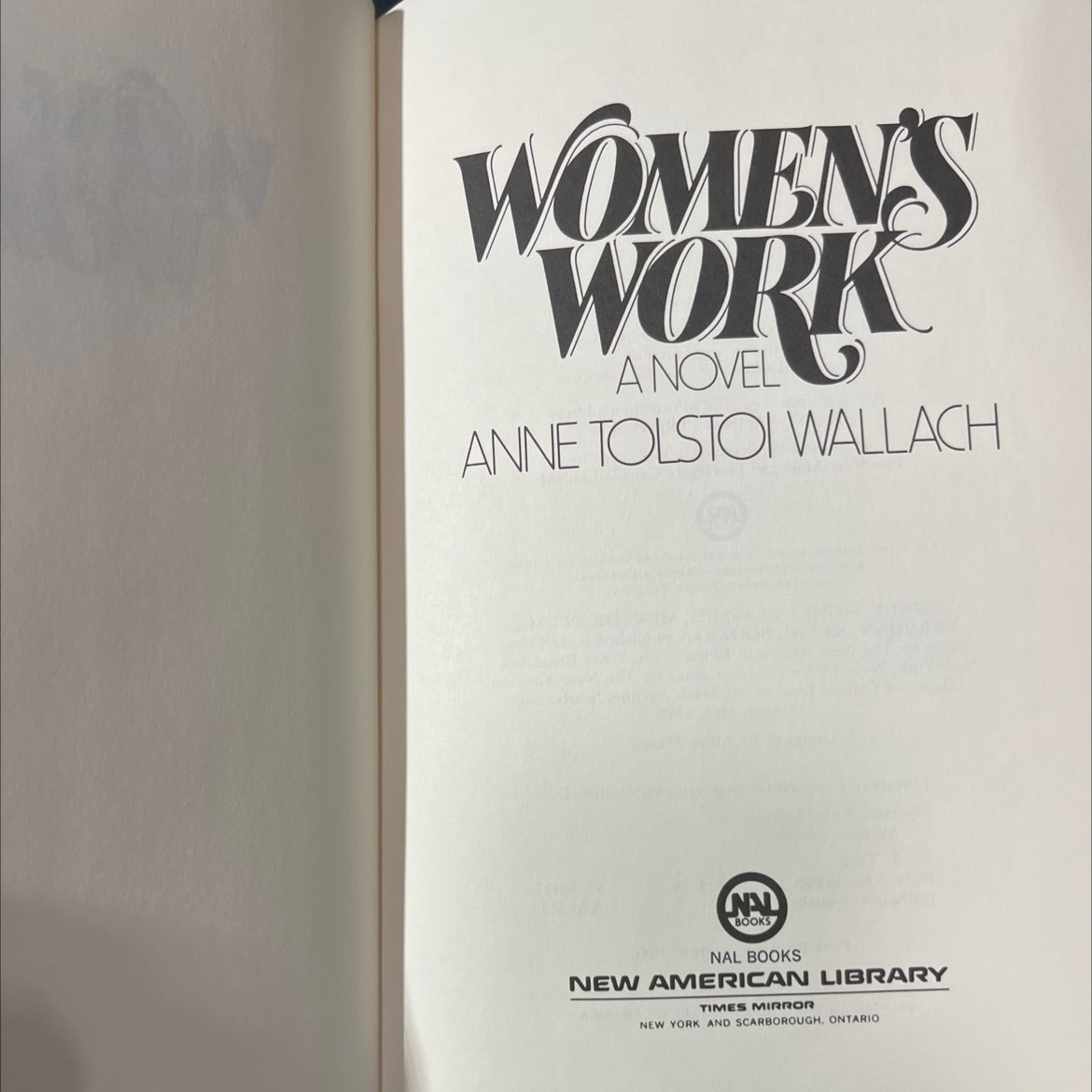women's work book, by anne tolstoi wallach, 1981 Hardcover image 2