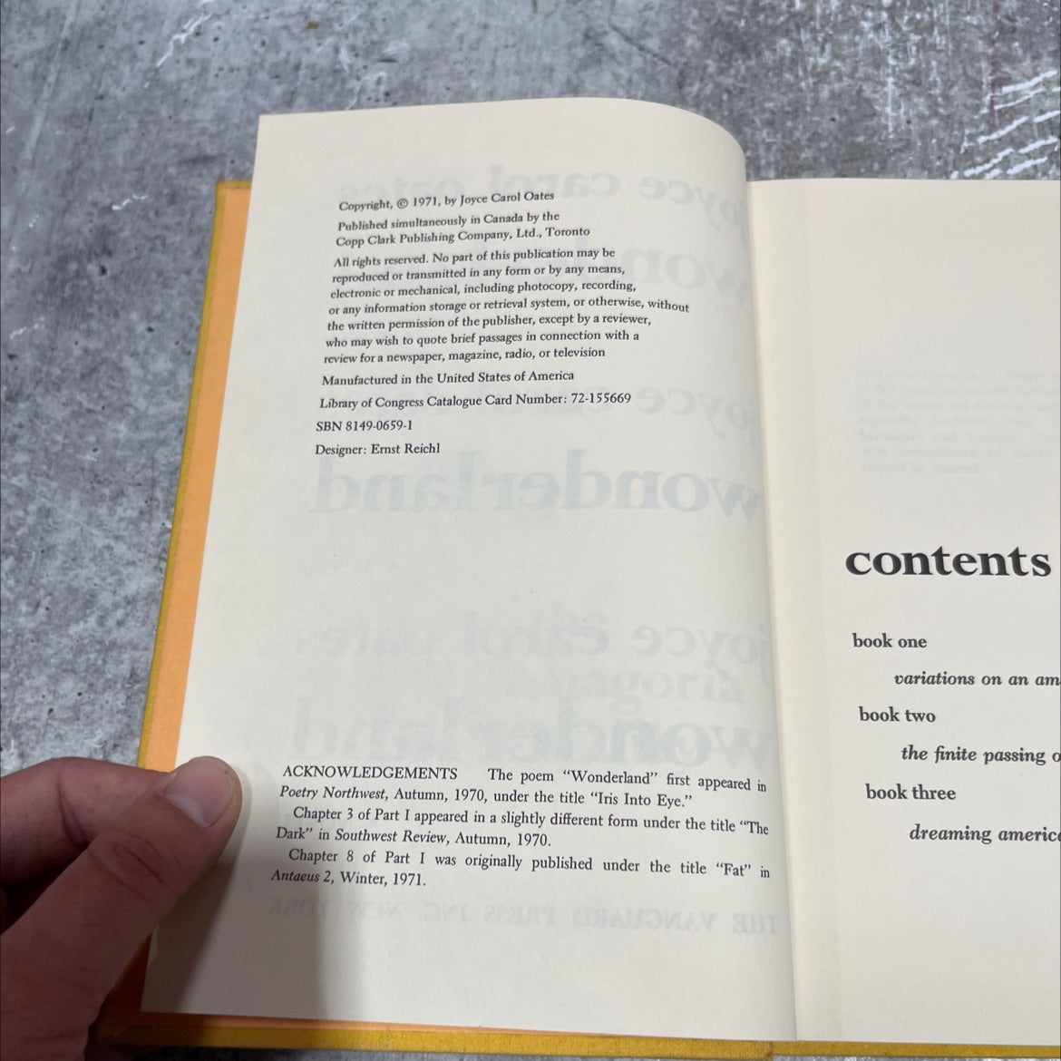 wonderland book, by joyce carol oates, 1971 Hardcover image 3