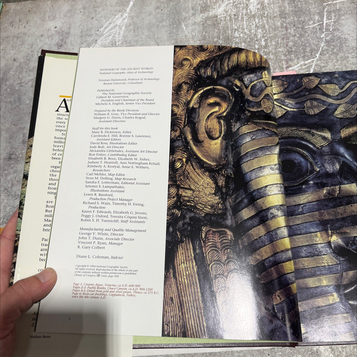 wonders of the ancient world national geographic atlas of archaeology book, by Norman Hammond, 1994 Hardcover image 3