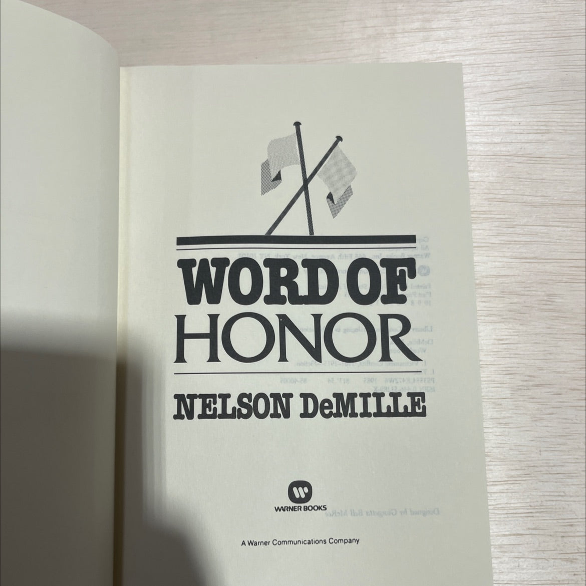word of honor book, by nelson demille, 1985 Hardcover image 2