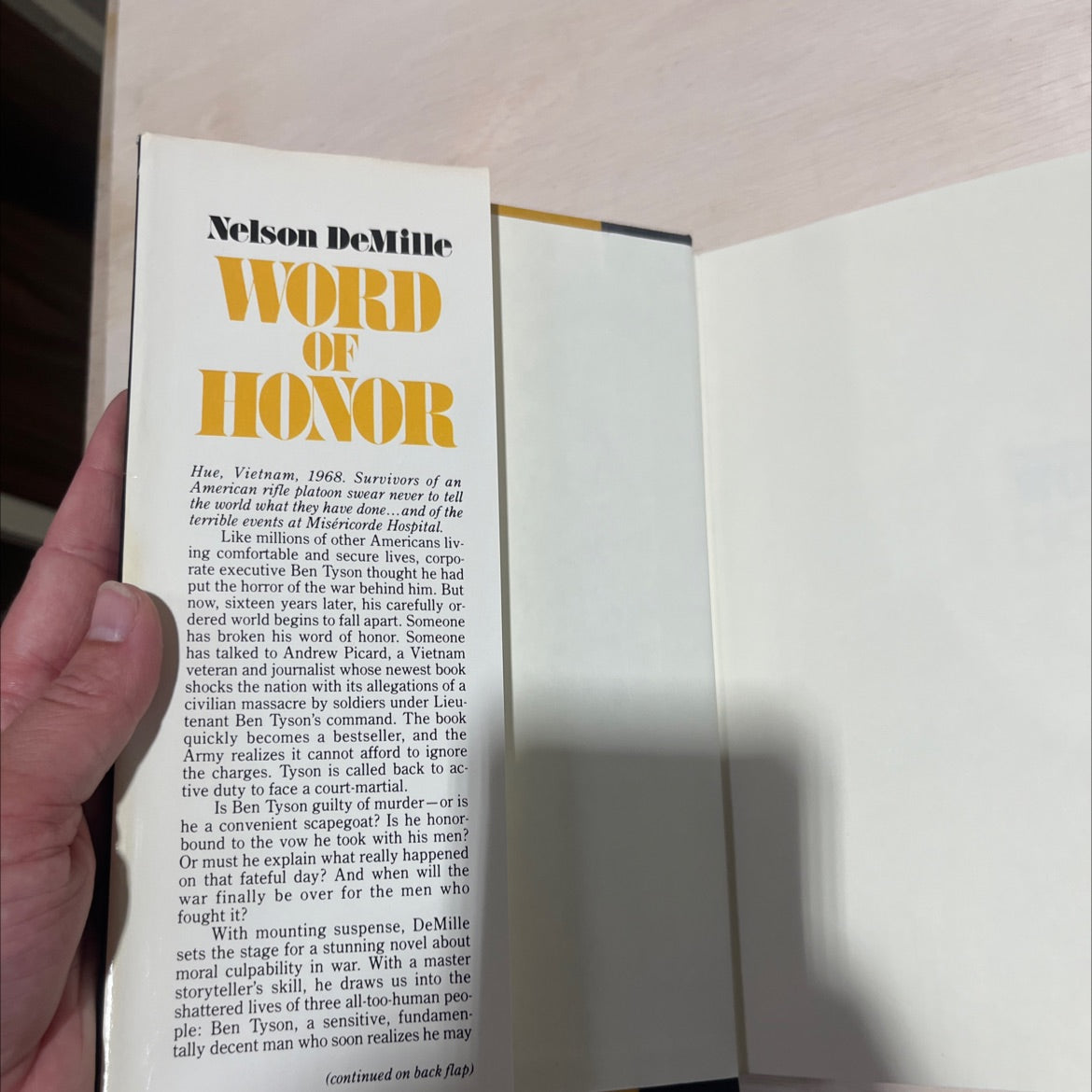 word of honor book, by nelson demille, 1985 Hardcover image 4