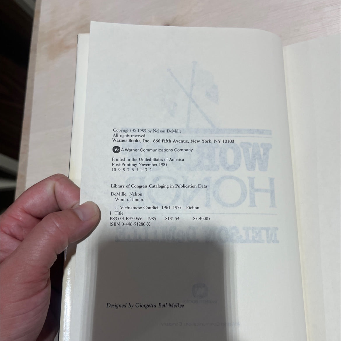 word of honor book, by nelson demille, 1985 Hardcover image 3