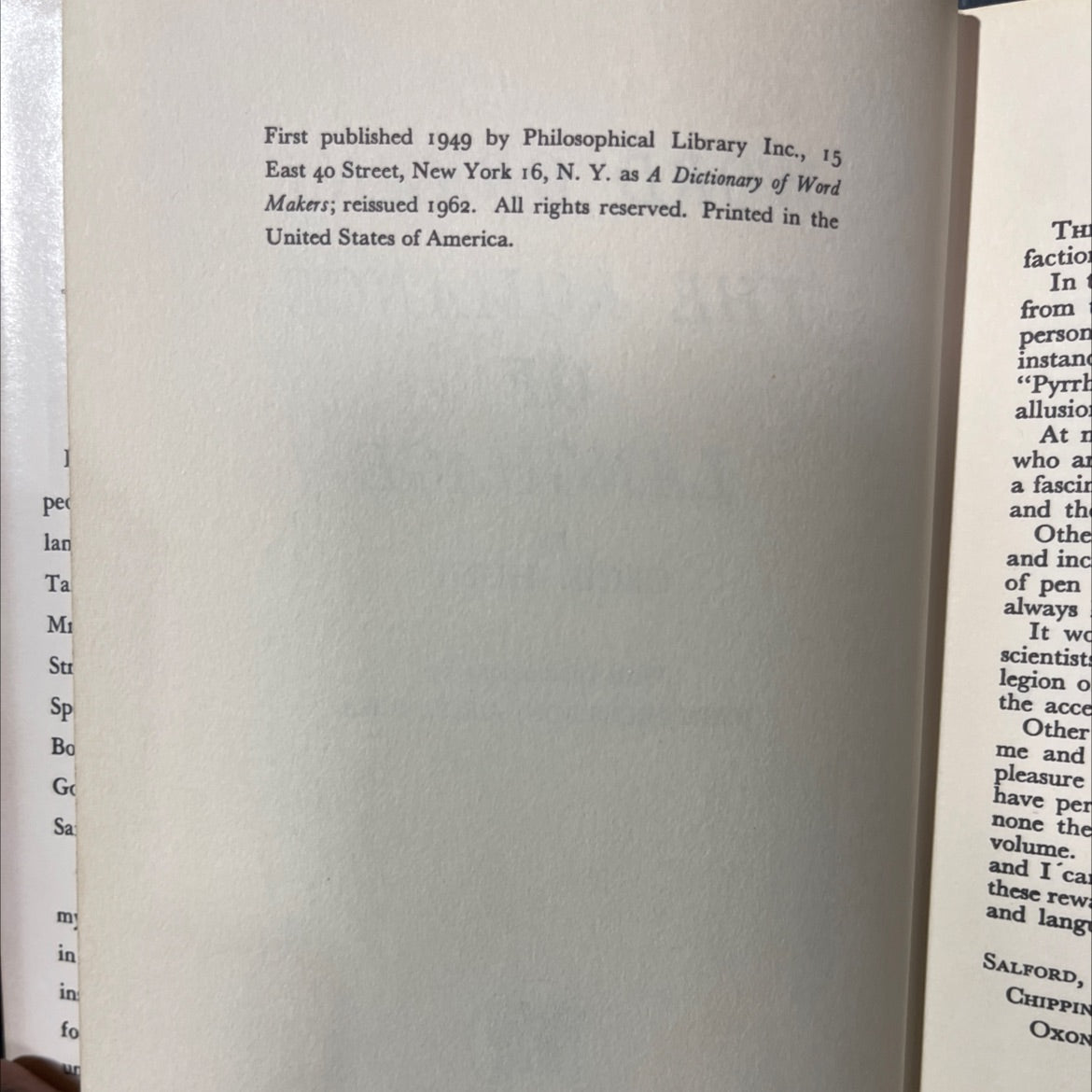 word origins the romance of language book, by cecil hunt, 1962 Hardcover image 3