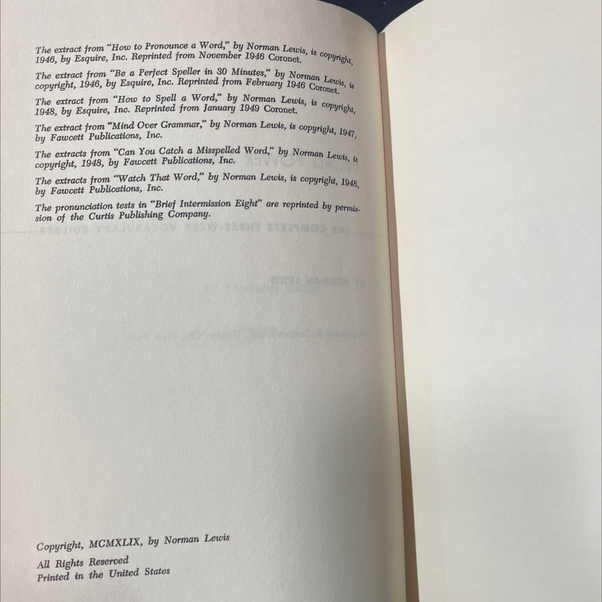 word power made easy book, by norman lewis, 1949 Hardcover image 3