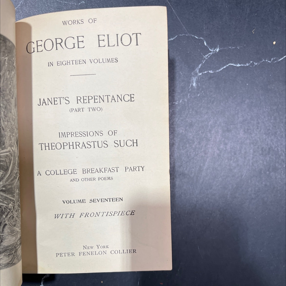 works of george eliot in eighteen volumes janet's repentance (part two) impressions of theophrastus such a college image 3