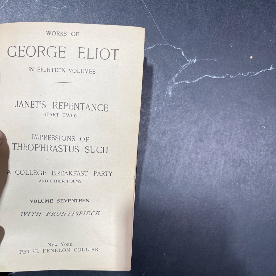 works of george eliot in eighteen volumes janet's repentance (part two) impressions of theophrastus such a college image 2
