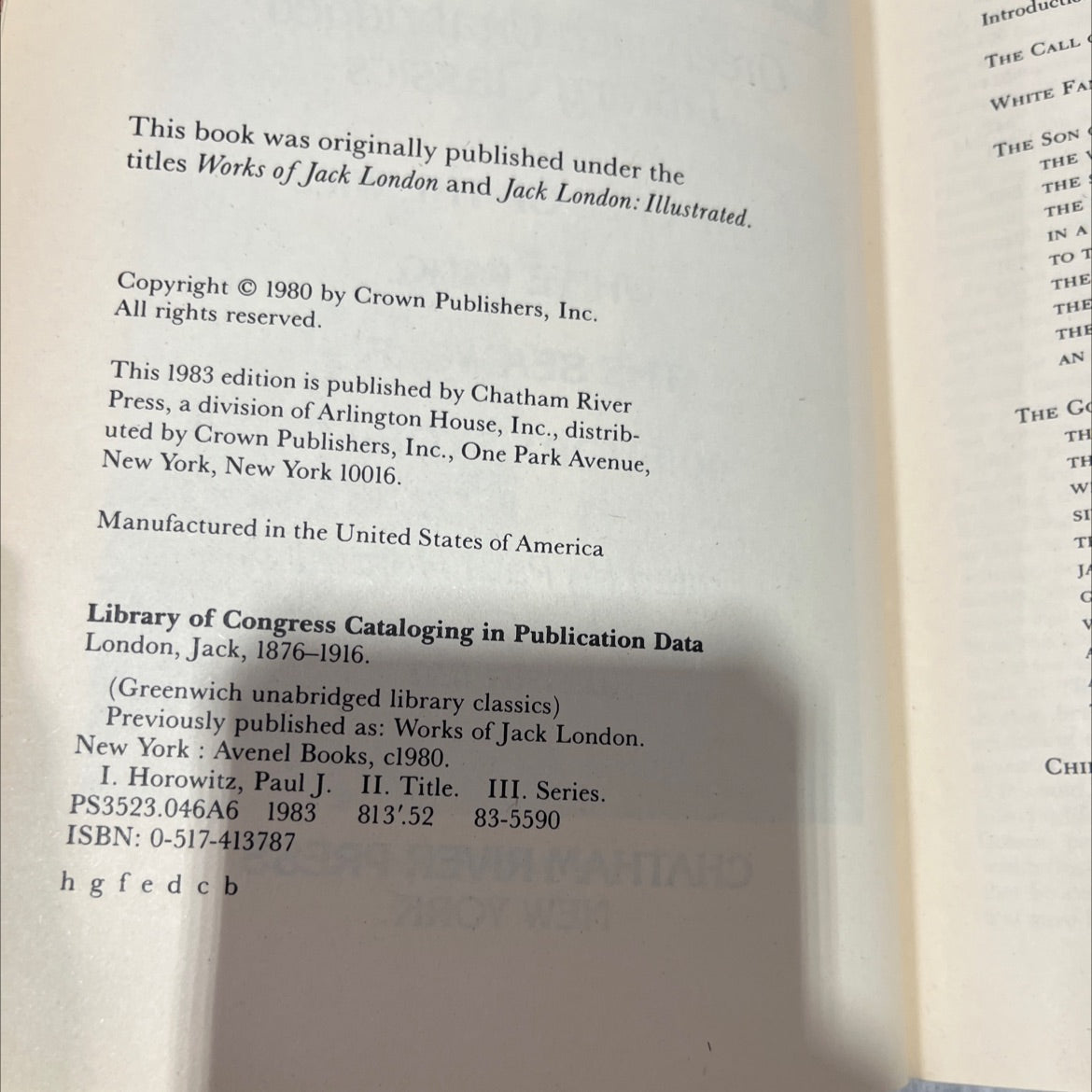 works of jack london book, by Jack London, 1983 Hardcover image 3