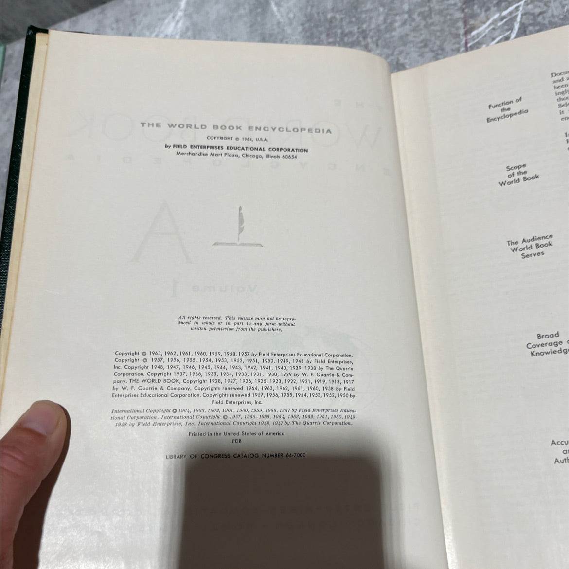 world book encyclopedia a volume 1 book, by field enterprises educational corporation, 1964 Hardcover image 3