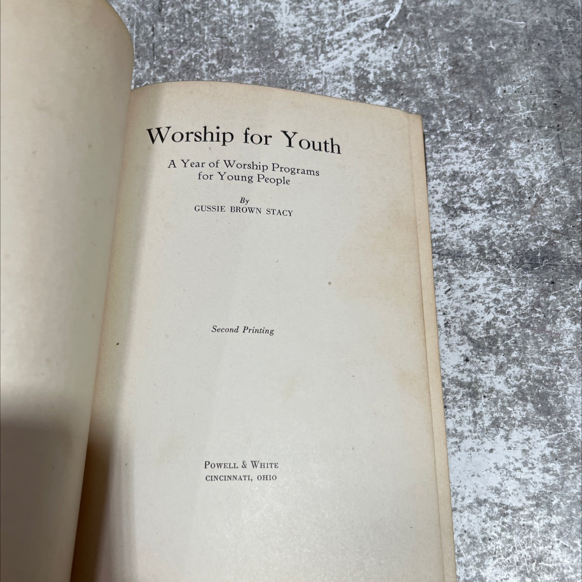 worship for youth a year of worship programs for young people book, by gussie brown stacy, 1928 Hardcover image 2