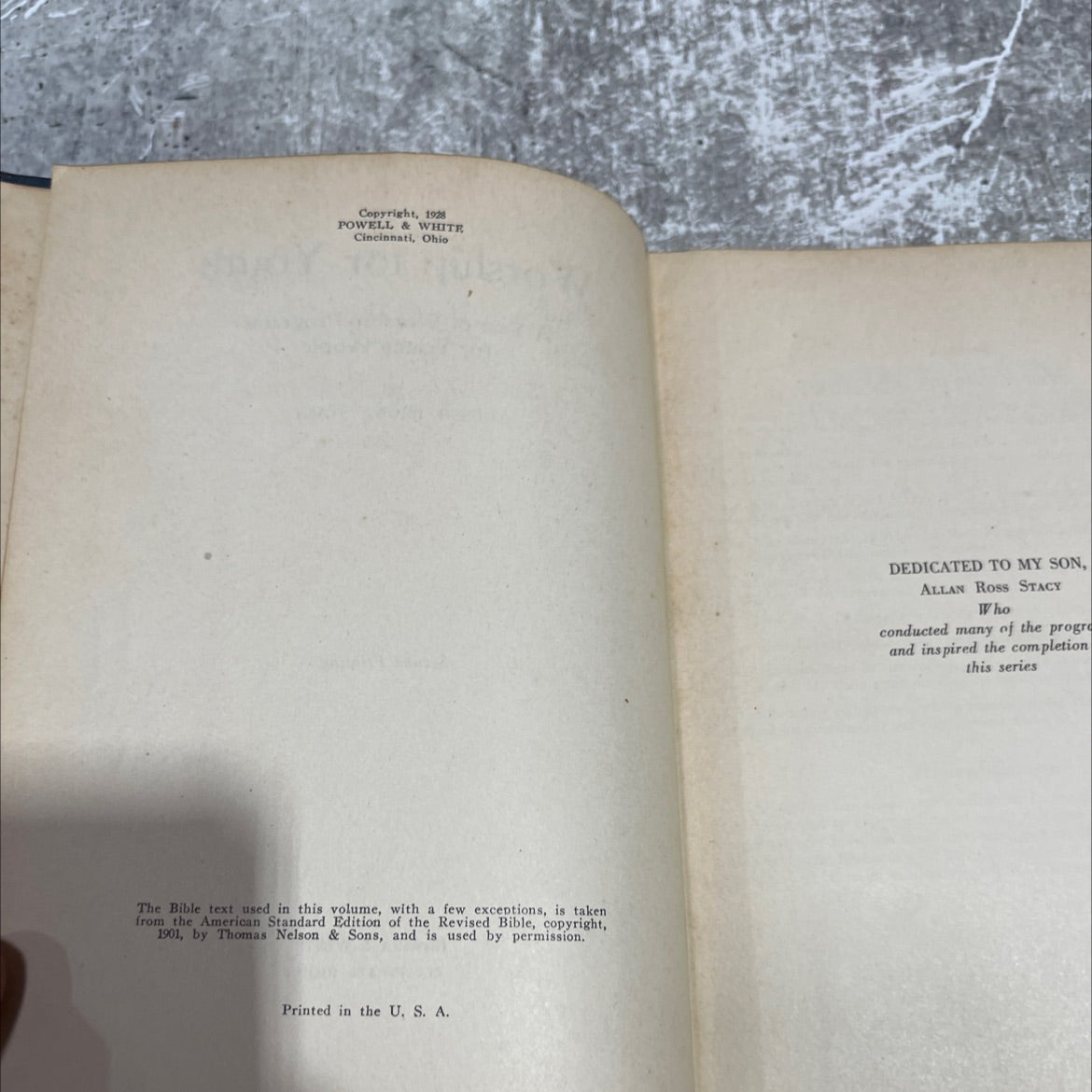 worship for youth a year of worship programs for young people book, by gussie brown stacy, 1928 Hardcover image 3