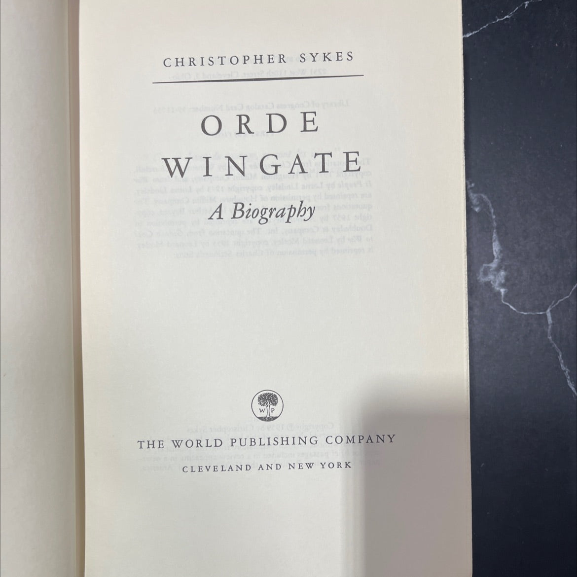 wress ordw wingate a biography book, by christopher sykes, 1959 Hardcover image 2