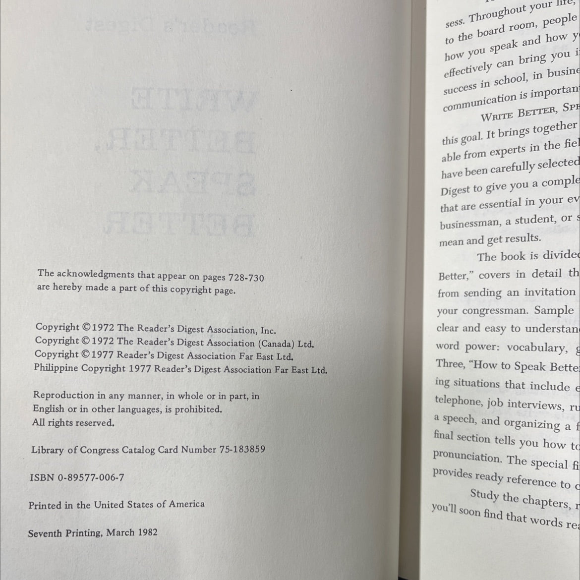 write better, speak better book, by unknown, 1977 Hardcover image 3