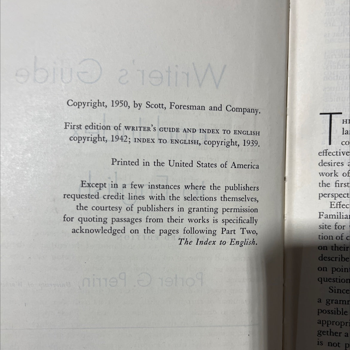 writer's guide and index to english book, by Porter G. Perrin, 1950 Hardcover image 3