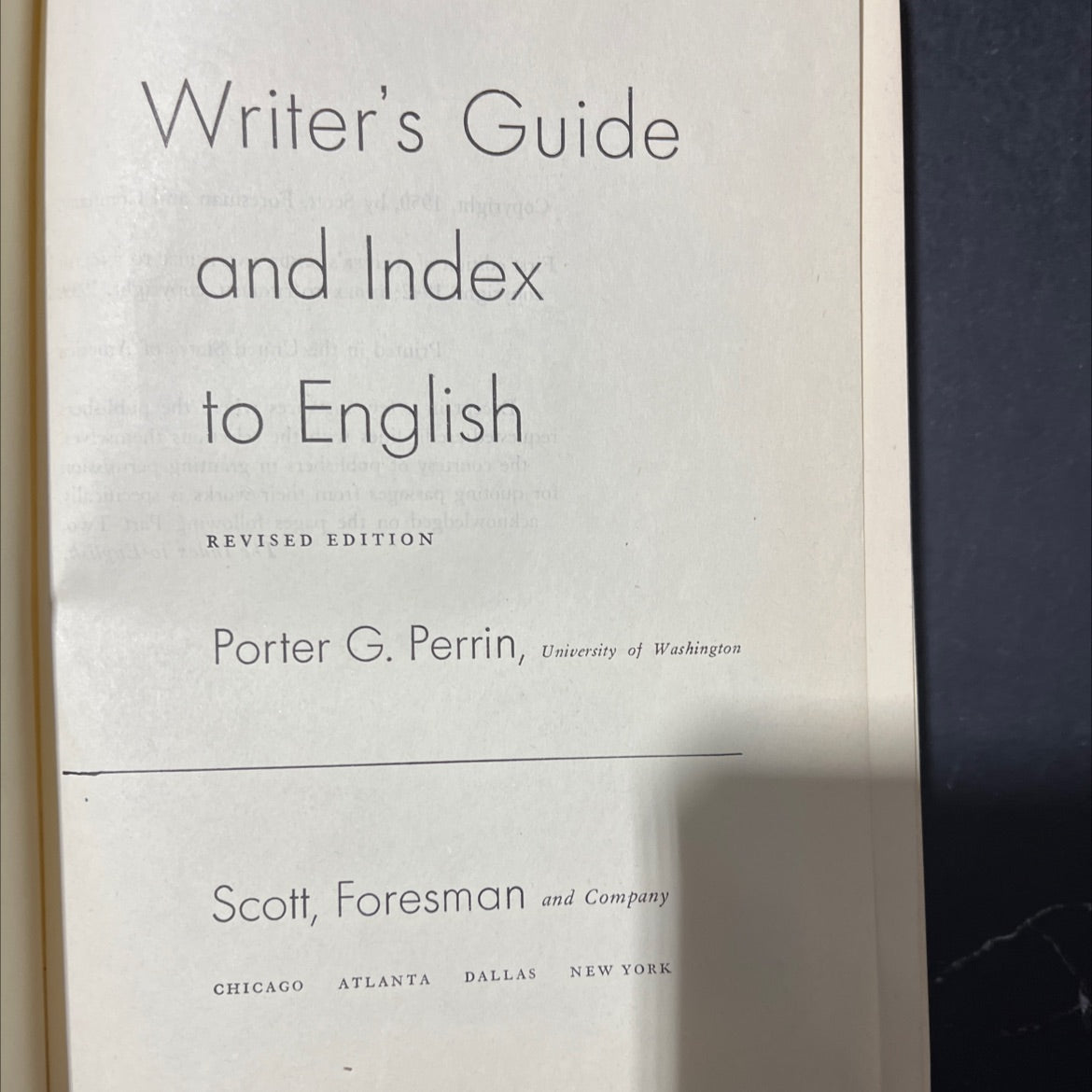 writer's guide and index to english book, by Porter G. Perrin, 1950 Hardcover image 2