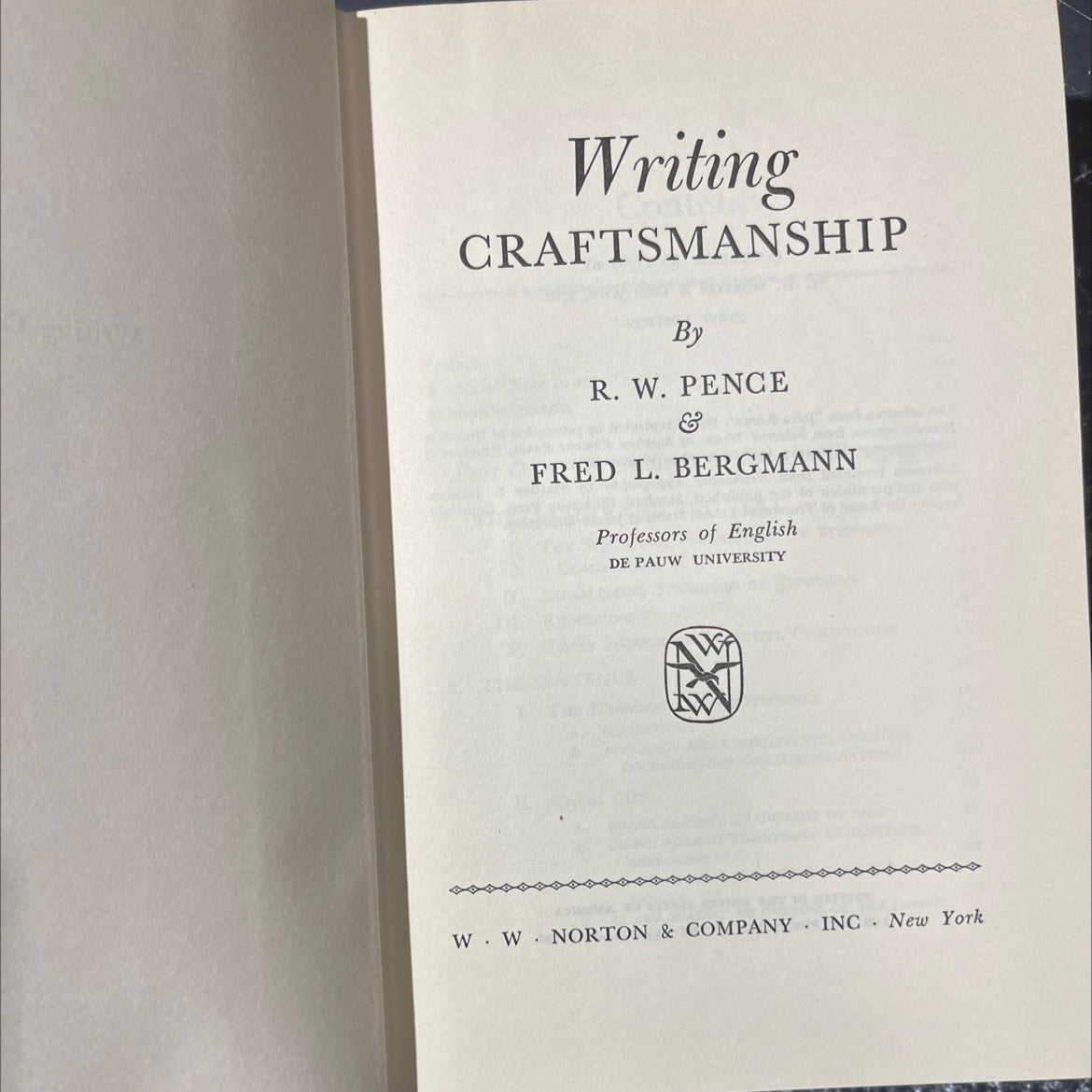 writing craftsmanship book, by r. w. pence & fred l. bergmann, 1956 Hardcover image 2