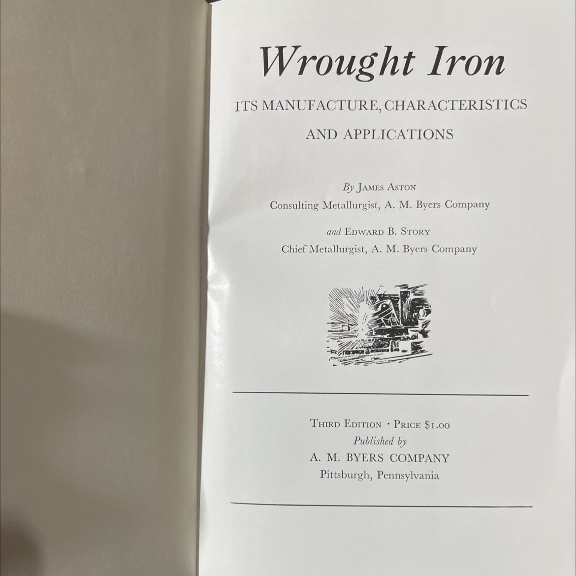 wrought iron its manufacture characteristics and applications book, by james aston, edward b. story, 1956 Hardcover image 2