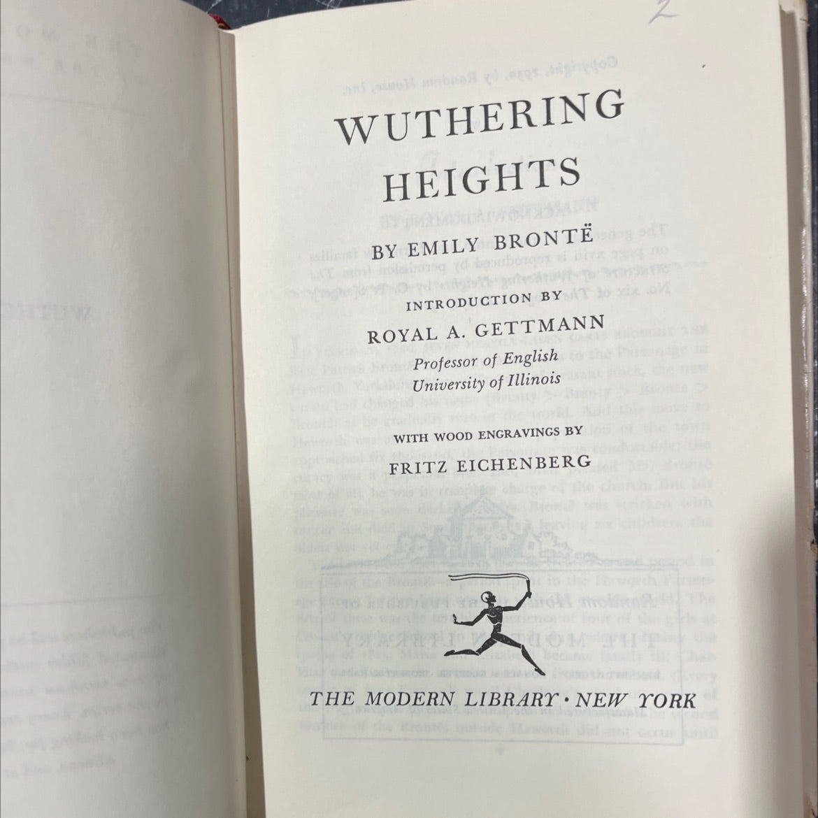 wuthering heights book, by emily brontë, 1950 Hardcover image 2
