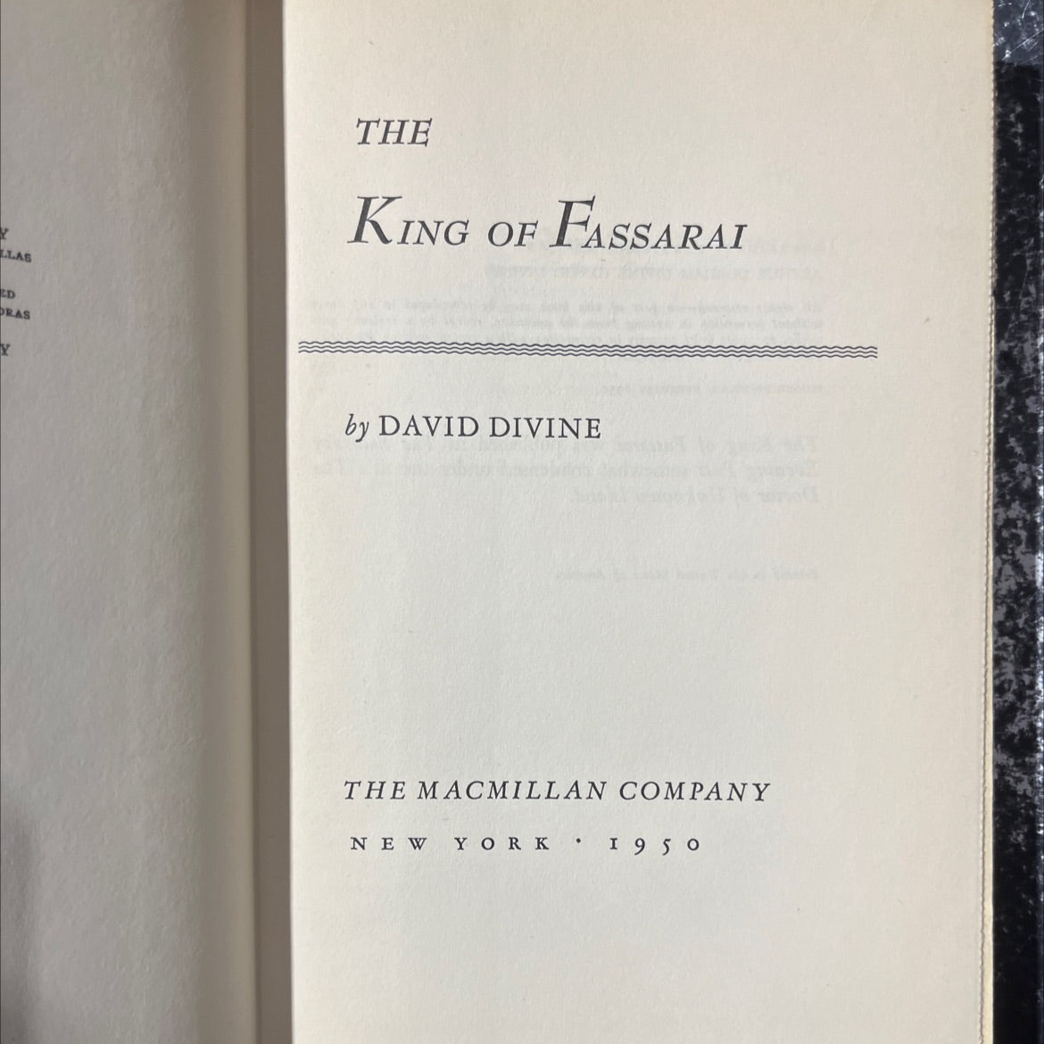 y llas ed ras y the king of fassarai book, by david divine, 1950 Hardcover image 2