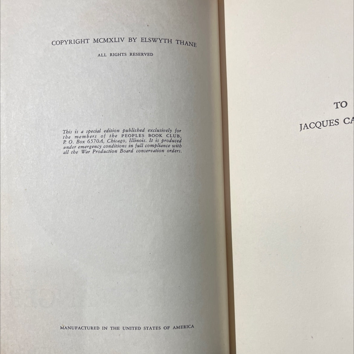 yankee stranger book, by elswyth thane, 1944 Hardcover image 3