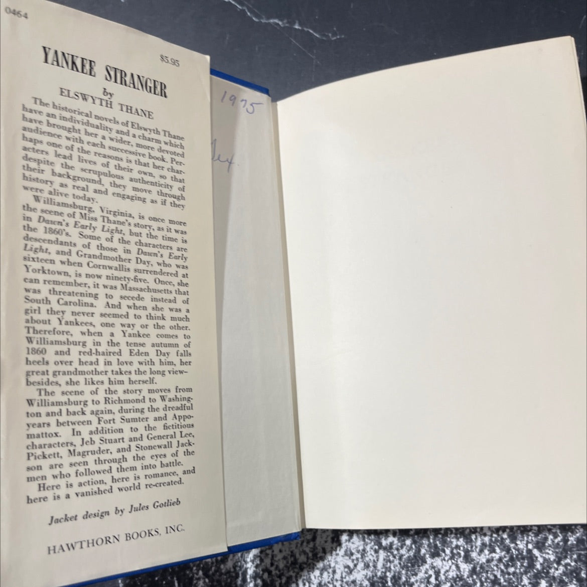 yankee stranger book, by elswyth thane, 1968 Hardcover image 4