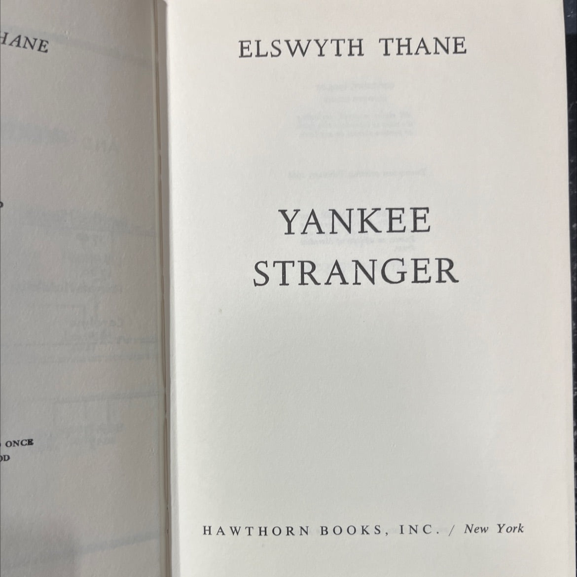 yankee stranger book, by elswyth thane, 1968 Hardcover image 2