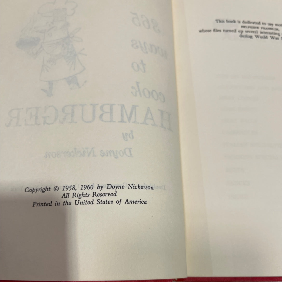 yaw 365 ways to cook hamburger book, by Doyne Nickerson, 1960 Hardcover image 3