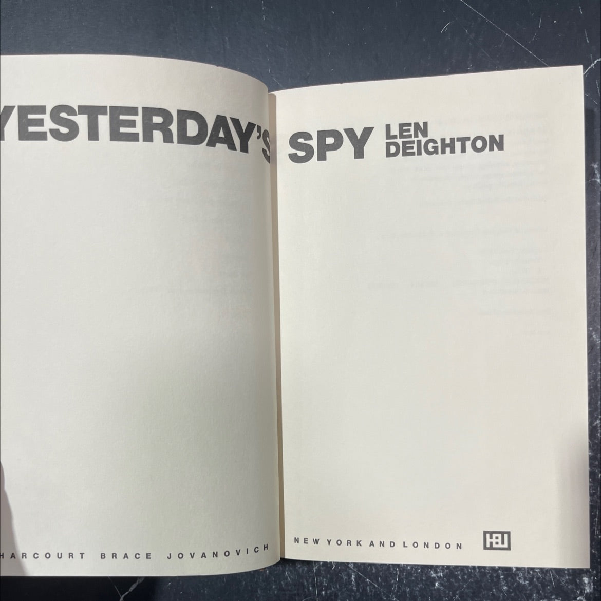 yesterday's spy book, by Len Deighton, 1975 Hardcover image 2