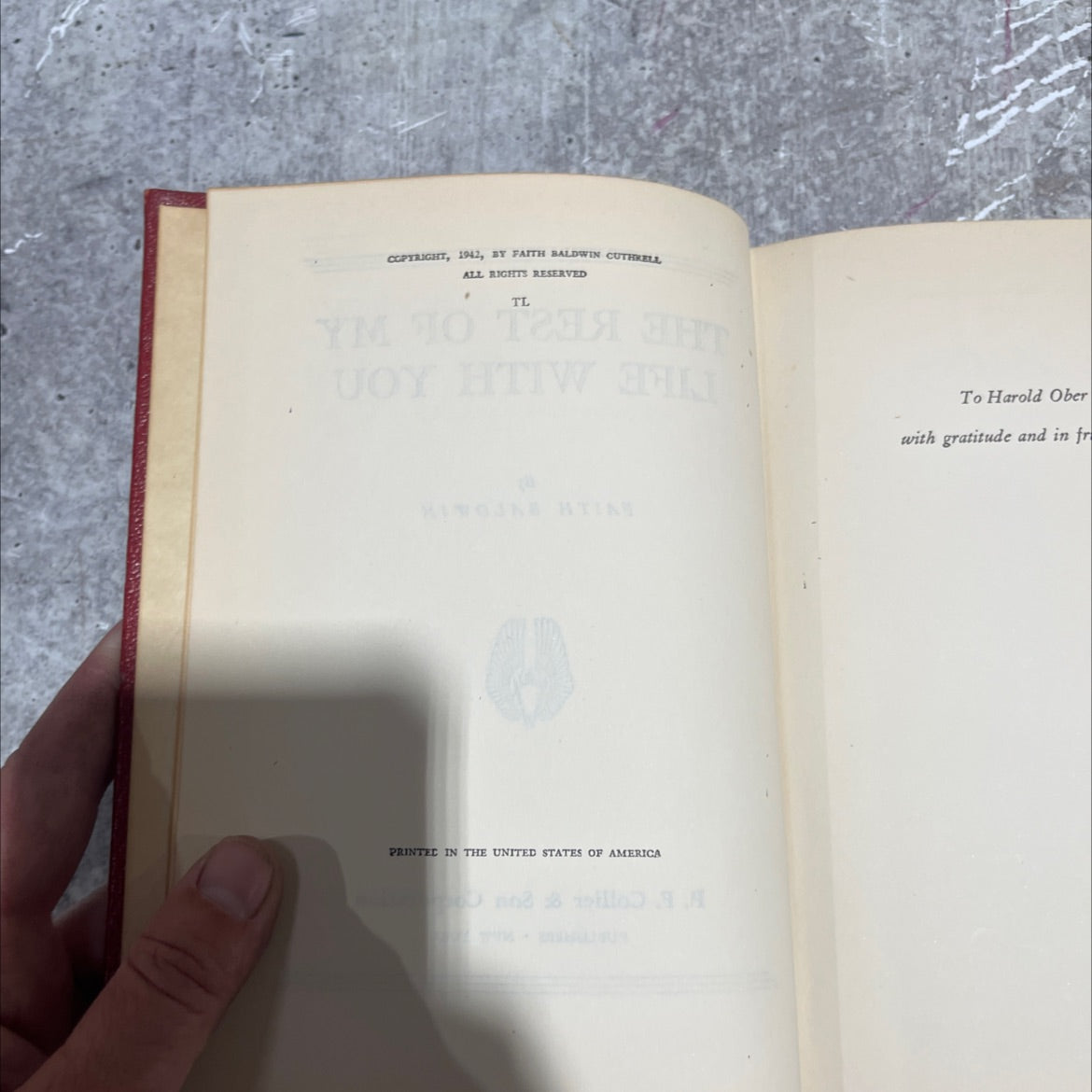 ym joy ht iw the rest of my life with you book, by faith baldwin, 1942 Hardcover image 3