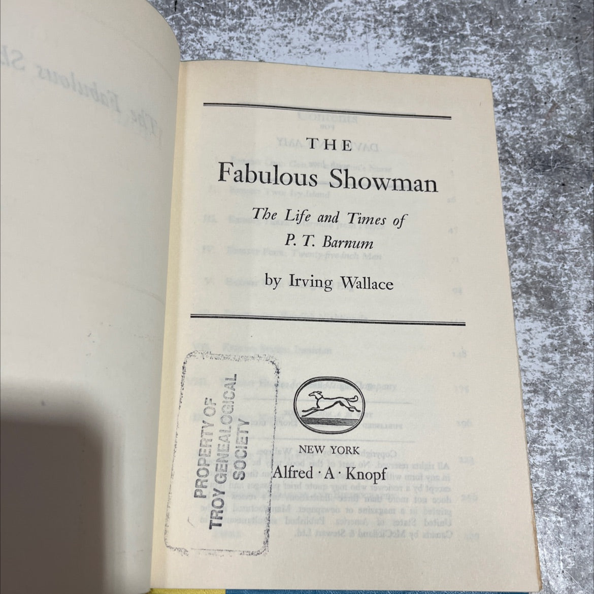 ymathevac fabulous showman the life and times of p. t. barnum book, by irving wallace, 1959 Hardcover image 2