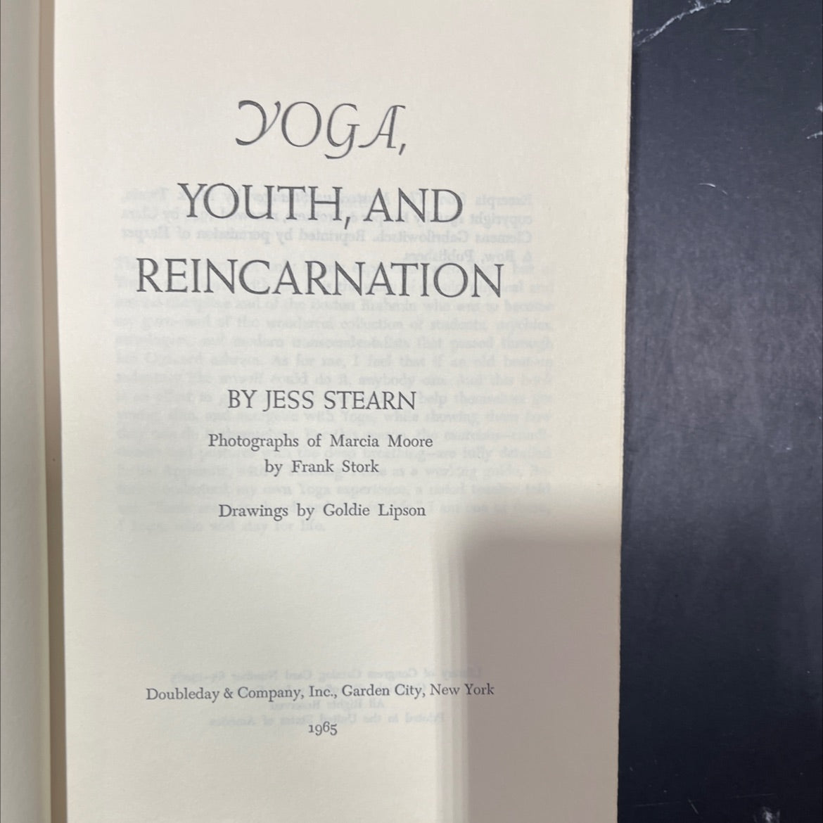 yoga, youth, and reincarnation book, by Jess Stearn, 1965 Hardcover image 2