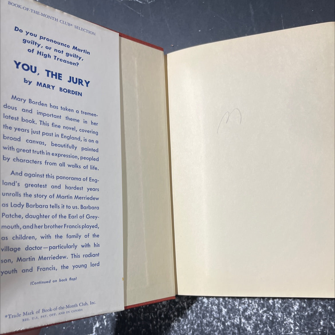 you, the jury book, by mary borden, 1952 Hardcover image 4