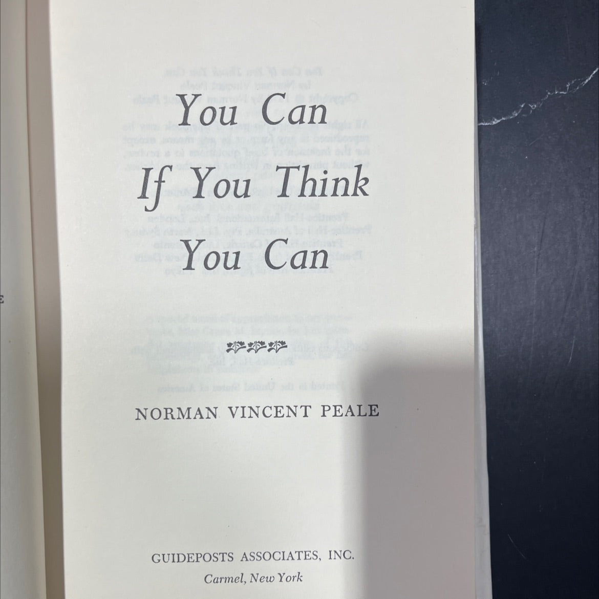 you can if you think you can book, by norman vincent peale, 1974 Hardcover image 2