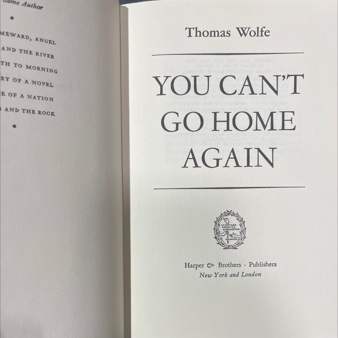 you can't go home again book, by thomas wolfe, 1940 Hardcover image 2