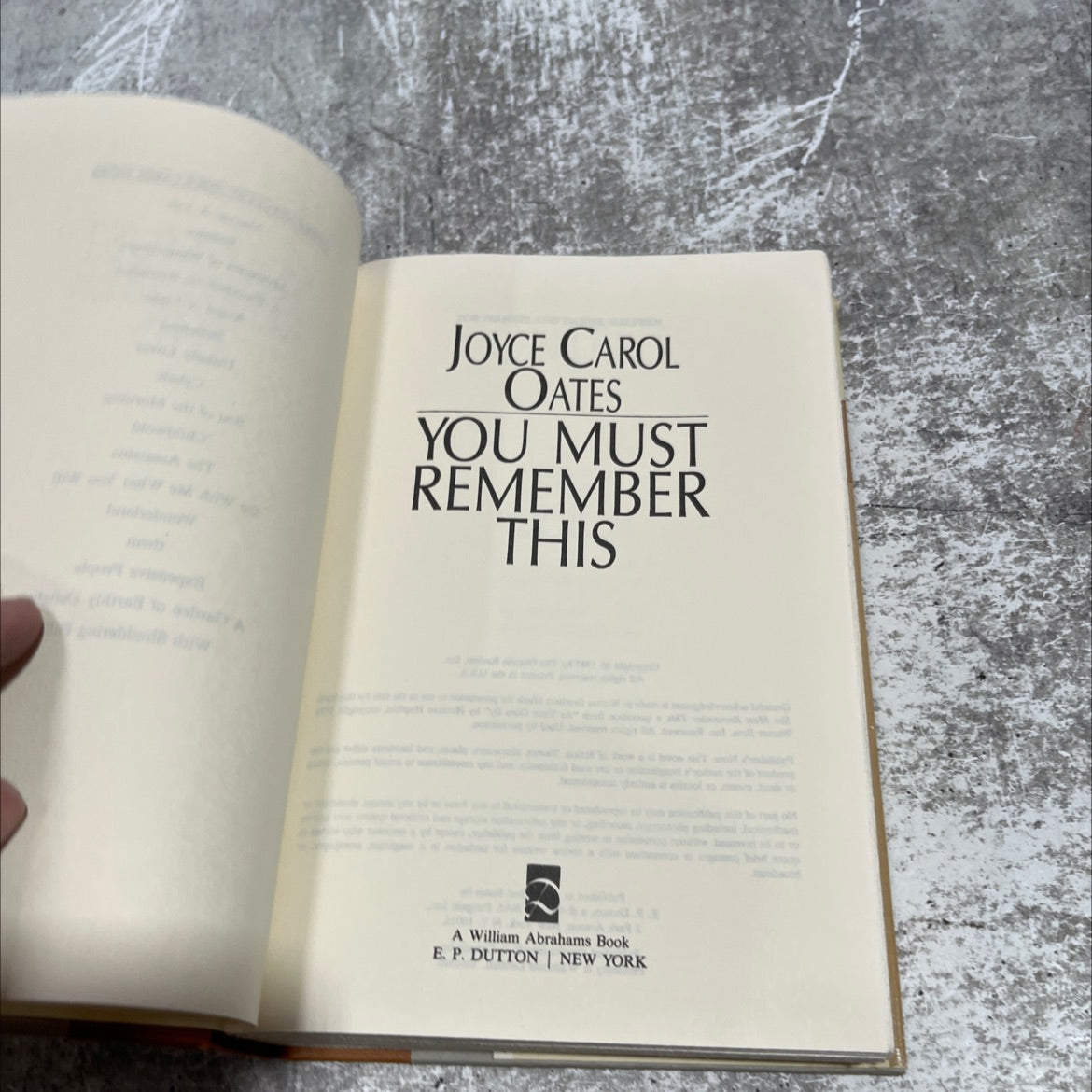 you must remember this book, by joyce carol oates, 1987 Hardcover image 2
