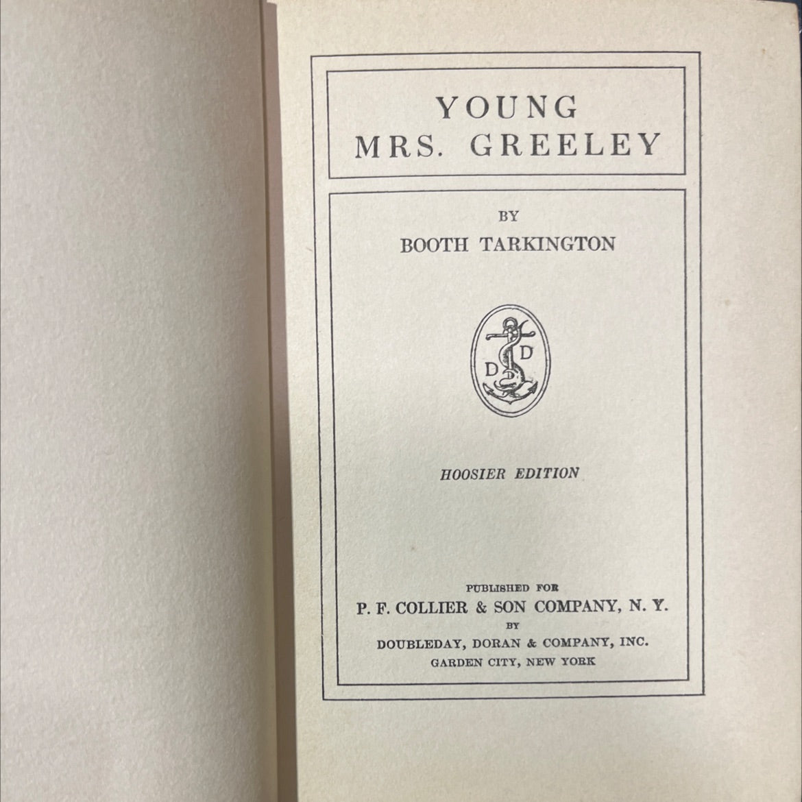 young mrs. greeley book, by booth tarkington, 1929 Hardcover image 2