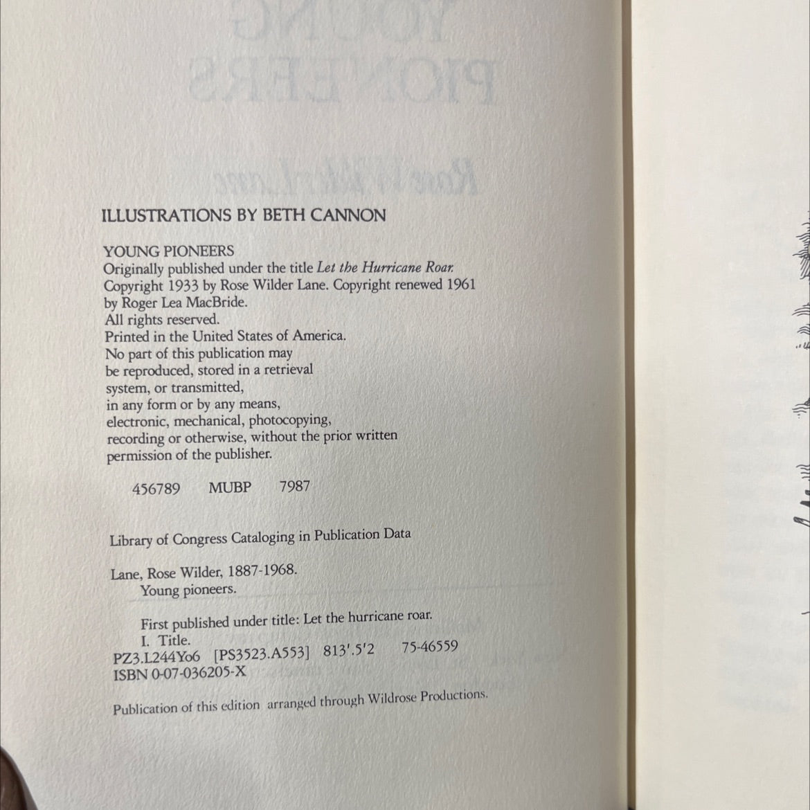 young pioneers book, by Rose Wilder Lane, 1961 Hardcover image 3