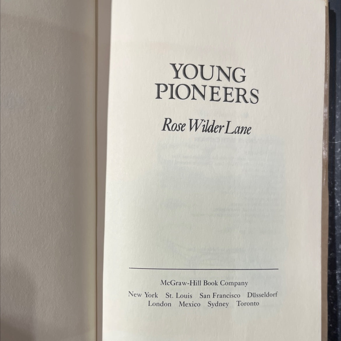 young pioneers book, by Rose Wilder Lane, 1961 Hardcover image 2
