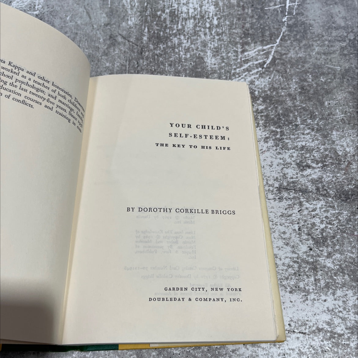 your child's self-esteem: the key to his life book, by dorothy corkille briggs, 1970 Hardcover image 2