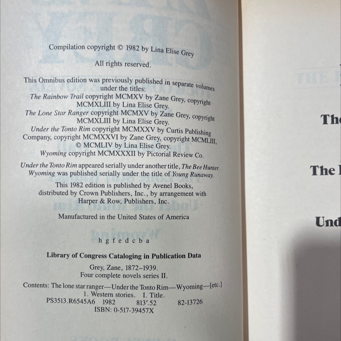 zane grey four complete novels second series book, by Zane Grey, 1982 Hardcover image 3