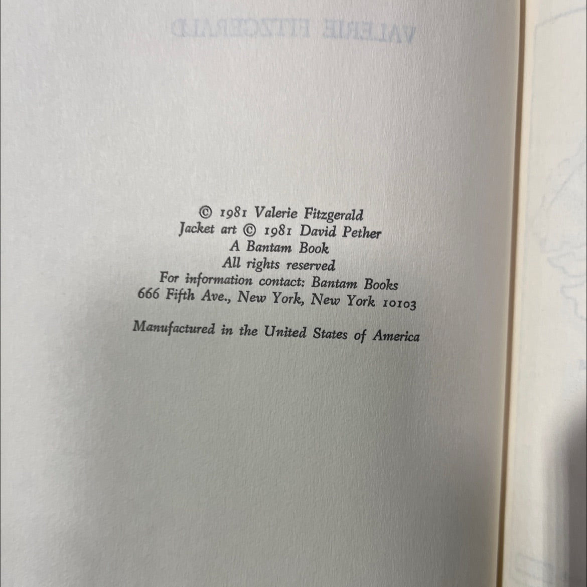 zemindar book, by valerie fitzgerald, 1981 Hardcover image 3
