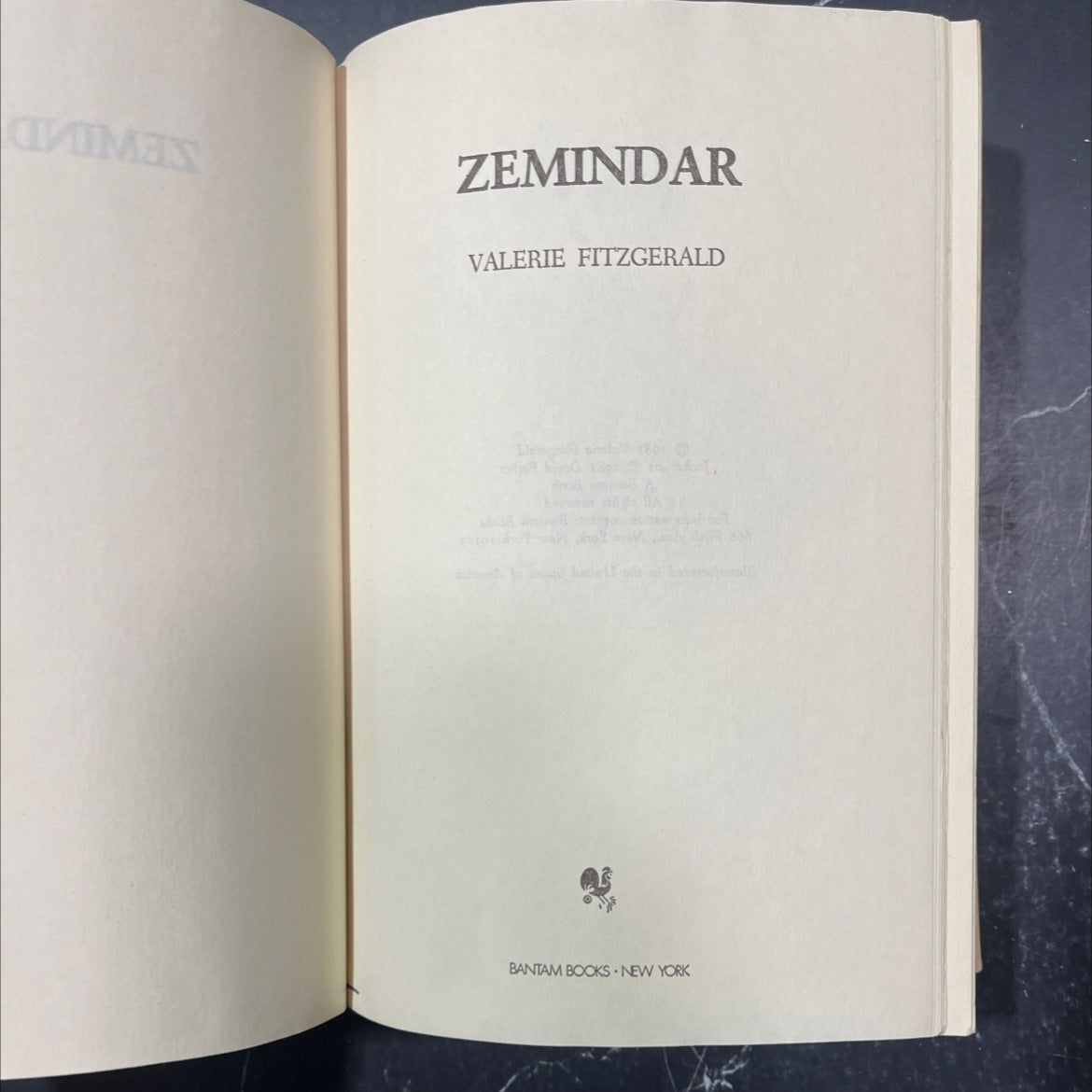 zemindar book, by valerie fitzgerald, 1981 Hardcover image 2