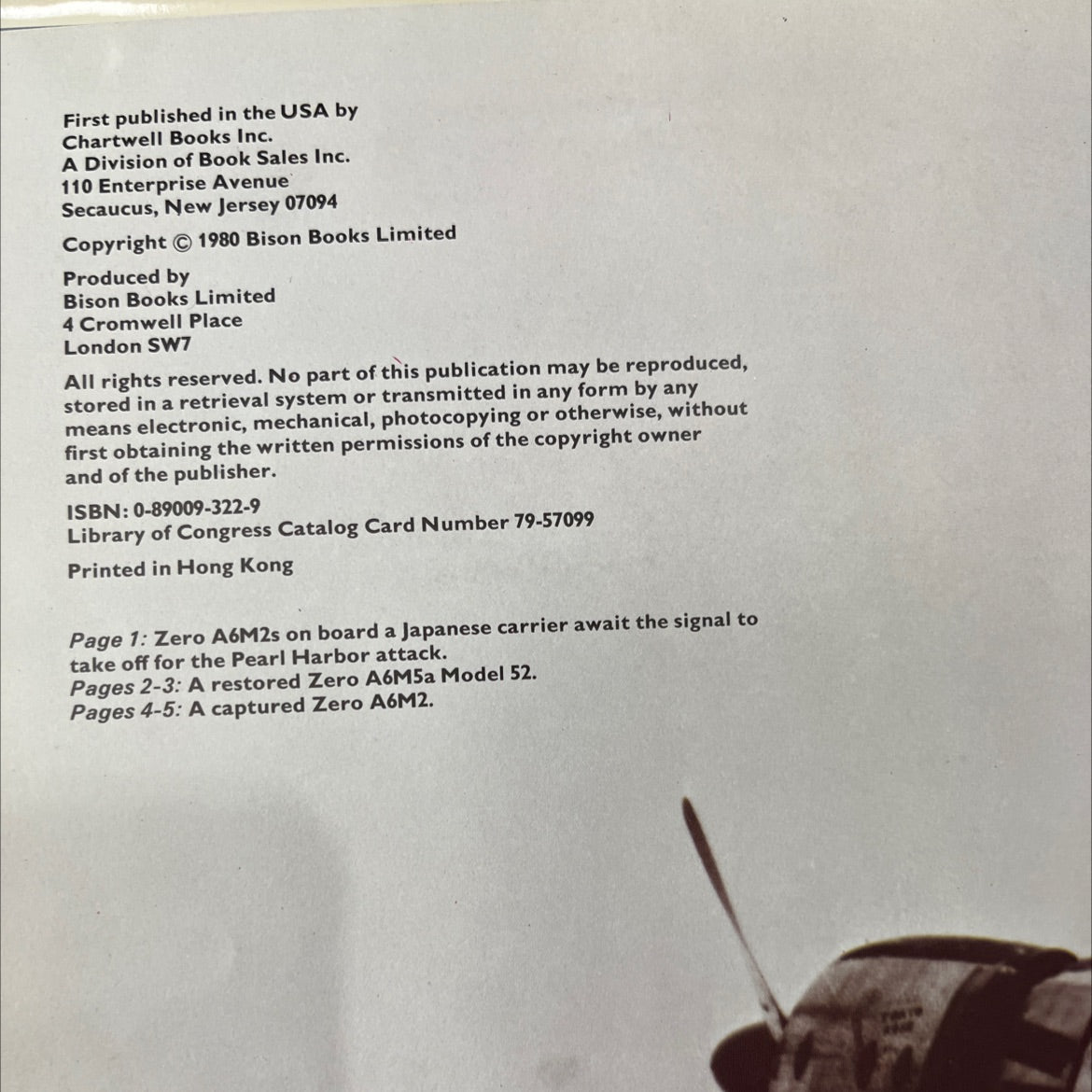 zero a6m book, by H. P. Willmo, 1980 Hardcover image 3